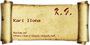 Kari Ilona névjegykártya